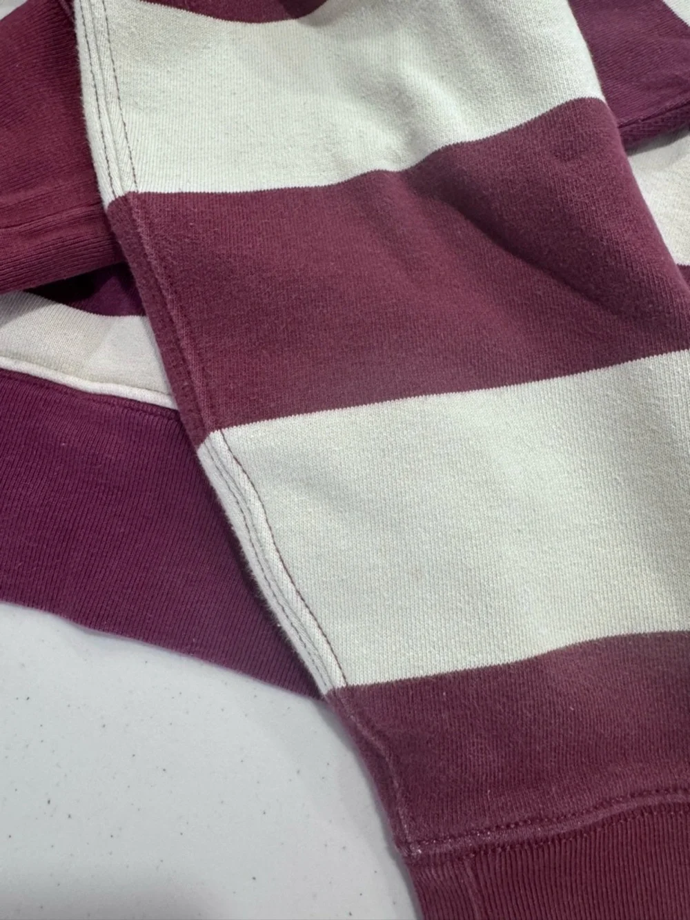 J.Crew Men Heritage Fleece Striped Rugby Pullover Sweater‎ Size Small